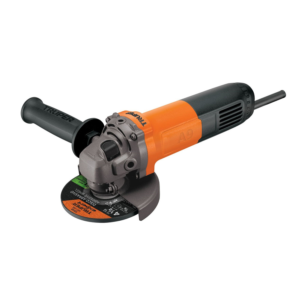 Esmeriladora Angular TRUPER PRO 800W 4-1/2" Corte Metal y Piedra