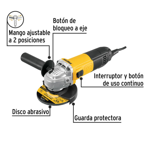 Esmeriladora angular 4-1/2", 700W, PRETUL